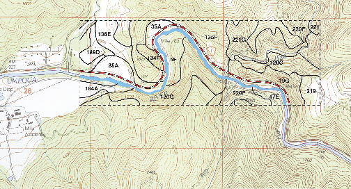 Figure 4.2B — Soils maps are available for most project sites if a soil survey has been completed for the county. Soils maps can be obtained from sources such as the U.S. Department of Agriculture http://soils.usda.gov/, or from contacting a NRCS office. The codes are described in an accompanying soil survey report.
