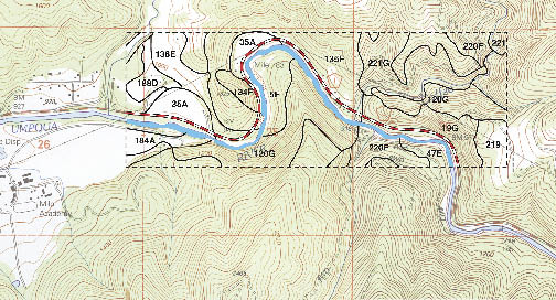 Figure 4.2B — Soils maps are available for most project sites if a soil survey has been completed for the county. Soils maps can be obtained from sources such as the U.S. Department of Agriculture http://soils.usda.gov/, or from contacting a NRCS office. The codes are described in an accompanying soil survey report.